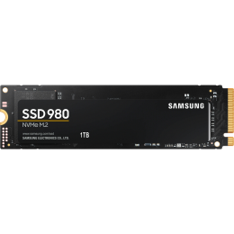 Твердотельные накопители/ Samsung SSD 980, 1000GB, M.2(22x80mm), NVMe 1.4, PCIe 3.0 x4, 3-bit MLC, R/W 3500/3000MB/s, IOPs 500 000/480 000, TBW 600, DWPD 0.33 (12 мес.)