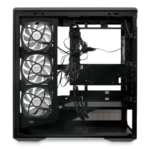 Корпус без блока питания/ Case HSPD F711, Panoramic Full Tower, Black, TG, 0.7 SPCC, 4x120mm ARGB (FN027) ATX, mATX, mITX 190/420/280mm 2x2.5", 2x3.5", 7xPCI 1xUSB-A 3.0, 1xUSB-C 445x235x475mm HSPD