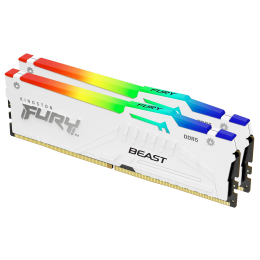 Память оперативная/ Kingston 32GB 5600MT/s DDR5 CL40 DIMM (Kit of 2) FURY Beast White RGB XMP