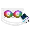 Водяное охлаждение для процессора/ Water Cooling System Thermalright Grand Vision 240 (240mm, LED, White, ARGB/ Fans: 2x120mm, 80.45CFM, 29.4dBA, 2150RPM/ Pump height 72.5mm, 6400RPM, Rad thickness 27mm/ S: 1700, 1200, 1851, 115X, 2011, 2066, AM5, AM4) Th