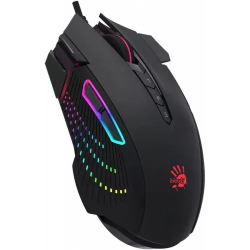Купить игровую мышь A4Tech Bloody J90s черного цвета с оптическим сенсором 8000dpi и 12 кнопками - идеальный выбор для геймеров!