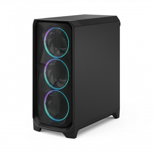 Корпус ПК без блока питания/ Case Fractal Design Meshify 3 RGB TG Light Tint, Midi-Tower, 3x140mm ARGB, 2xUSB-A 3.2 + 1xUSB 3.2 Type-C E-ATX, ATX, mATX, mITX, Black Fractal Design