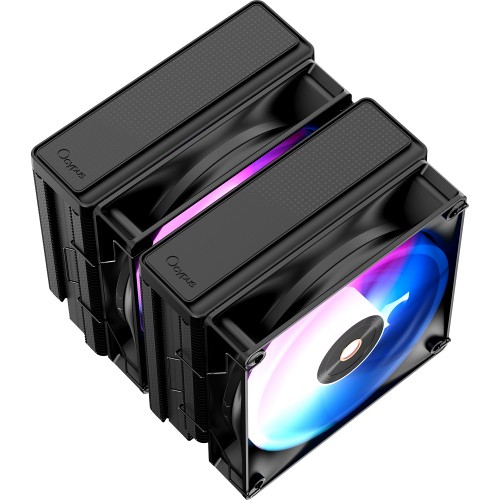 Кулер для процессора Ocypus Delta A62 BK ARGB: мощность 260W, 4-pin PWM, 2 вентиляторов 120mm, совместимость с AM5/AM4, черный дизайн