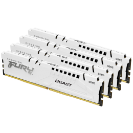 Память оперативная/ Kingston 64GB 6000MT/s DDR5 CL40 DIMM (Kit of 4) FURY Beast White XMP