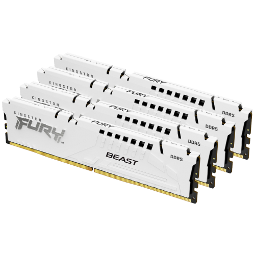Купить Оперативную Память Kingston 64GB DDR5 6000MT/s CL40 DIMM (4x16GB) FURY Beast White с XMP