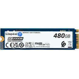 Твердотельный накопитель/ Kingston SSD DC2000B 480GB, M.2 22x80mm, NVMe, PCIe Gen 4x4, 3D TLC, R/W 7000/800MB/s, IOPs 530 000/32 000, TBW 350, DWPD 0.4 (12 мес)