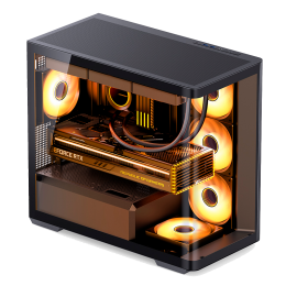 Корпус без блока питания/ Case JONSBO D300, Mini-Tower, TG, no fan, 2xUSB-A 3.2 + 1xUSB-C 3.2, mATX, mITX Black