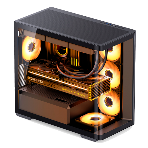 Корпус JONSBO D300 Mini-Tower без блока питания: стильный черный кейс для mATX и mITX с USB-A 3.2 и USB-C 3.2