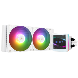 Водяное охлаждение для процессора/ Water Cooling System Thermalright Grand Vision 240 (240mm, LED, White, ARGB/ Fans: 2x120mm, 80.45CFM, 29.4dBA, 2150RPM/ Pump height 72.5mm, 6400RPM, Rad thickness 27mm/ S: 1700, 1200, 1851, 115X, 2011, 2066, AM5, AM4)