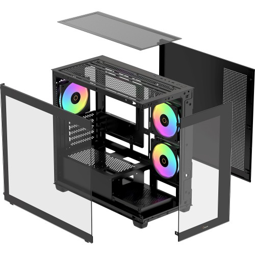 Купить корпус ПК Ocypus Gamma C52 BK ARGB Mini-Tower с 3 вентиляторами и USB 3.0 – идеальное решение для mATX и mITX