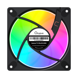 Кулер для корпуса/ Case Cooler Ocypus Gamma F12 Elite BK ARGB REVERSE BLADE (120x120x25mm, 4-pin PWM, ARGB, 56CFM, 26dBA, 1800RPM, Black)