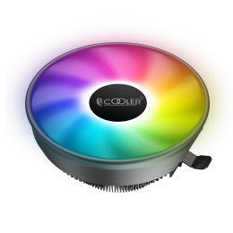 Кулер для процессора/ CPU Cooler PCCooler E126M PRO (92W, 4-pin PWM, 70mm, Al/Cu, -mm, FRGB, 1x120mm, 65.46CFM, 29.8dBA, 1600RPM, S: 1700/1200/115X, AM5/AM4, black)