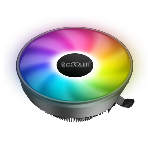 Кулер для процессора/ CPU Cooler PCCooler E126M PRO (92W, 4-pin PWM, 70mm, Al/Cu, -mm, FRGB, 1x120mm, 65.46CFM, 29.8dBA, 1600RPM, S: 1700/1200/115X, AM5/AM4, black) PcCooler