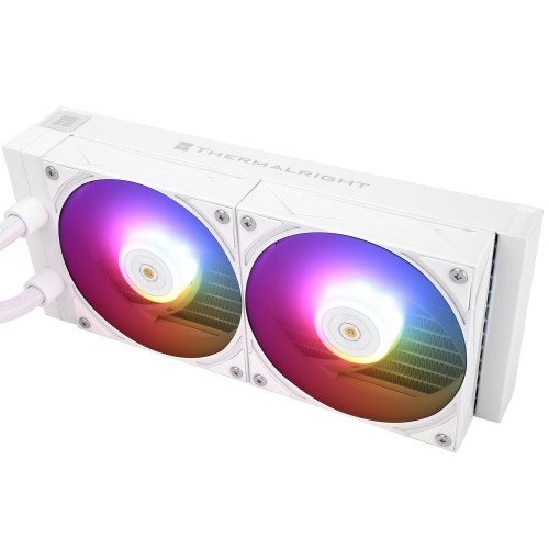 Водяное охлаждение для процессора/ Water Cooling System Thermalright Grand Vision 240 (240mm, LED, White, ARGB/ Fans: 2x120mm, 80.45CFM, 29.4dBA, 2150RPM/ Pump height 72.5mm, 6400RPM, Rad thickness 27mm/ S: 1700, 1200, 1851, 115X, 2011, 2066, AM5, AM4) Th