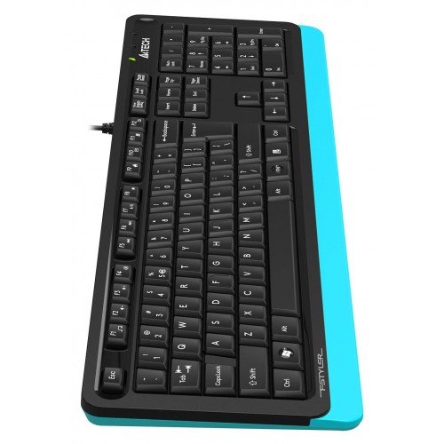 Клавиатура A4Tech FKS10 черный/синий с подставкой для запястий и кабелем 1.5м - идеальный выбор для комфортной работы!