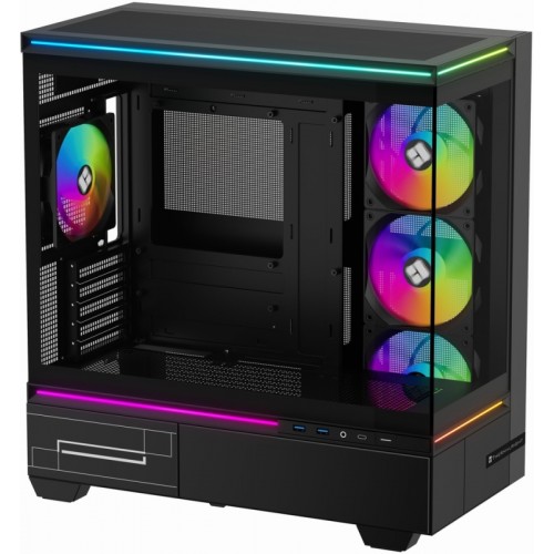 Корпус без блока питания/ Case Thermalright M10 FAN4-C, Mini-Tower, TG, 4x120mm ARGB, 2xUSB-A 3.0, 1xUSB Type-C, mATX, mITX Black