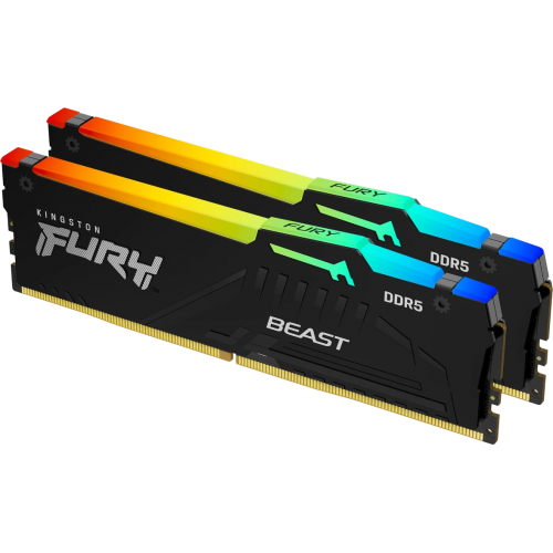 Купить оперативную память Kingston 64GB 6000MT/s DDR5 CL36 DIMM (2 шт) FURY Beast RGB для максимальной производительности компьютера