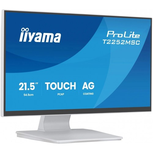 Монитор Iiyama 21.5" ProLite T2252MSC-W2AG белый IPS LED 5ms 16:9 HDMI M/M матовая 250cd 178гр/178гр 1920x1080 60Hz DP FHD USB Touch 4.5кг