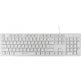 Клавиатура Оклик 500M белый USB slim Multimedia (1061586) кабель 1.5м