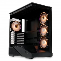 Корпус без блока питания/ Case HSPD F711, Panoramic Full Tower, Black, TG, 0.7 SPCC, 4x120mm ARGB (FN027) ATX, mATX, mITX 190/420/280mm 2x2.5", 2x3.5", 7xPCI 1xUSB-A 3.0, 1xUSB-C 445x235x475mm