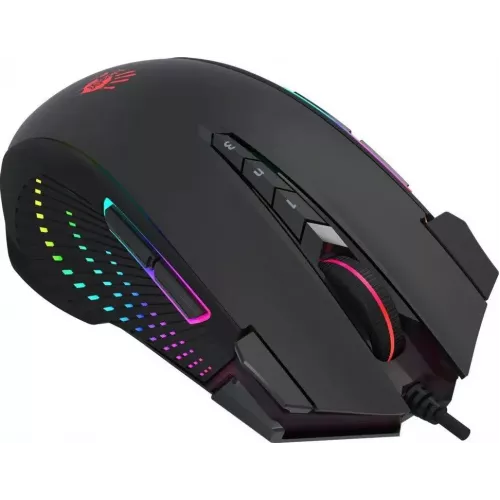 Купить игровую мышь A4Tech Bloody J90s черного цвета с оптическим сенсором 8000dpi и 12 кнопками - идеальный выбор для геймеров!