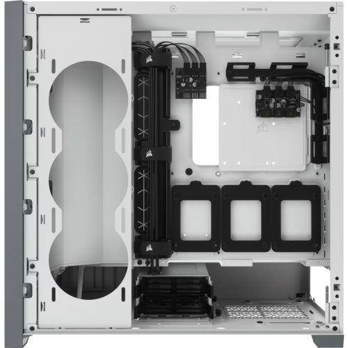 Корпус без блока питания/ Case Corsair iCUE 5000X RGB, Midi-Tower, TG, 3x120mm RGB, 2xUSB-A 3.2, 1xUSB 3.2 Type-C, E-ATX, ATX, mATX, mITX White Corsair