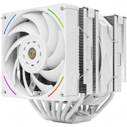 Кулер для процессора/ CPU Cooler Thermalright Royal Pretor 130 Ultra White (4-pin PWM, 158mm, Ni/Cu, 7x6mm, 1x120mm ARGB +1x130mm, 69CFM/81.88CFM, 27dBA/28.3dBA, 2150RPM/1750RPM, S: 1200, 1700, 1851, 115X, 2011, 2066, AM4, AM5, white)