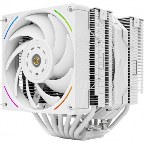 Кулер для процессора/ CPU Cooler Thermalright Royal Pretor 130 Ultra White (4-pin PWM, 158mm, Ni/Cu, 7x6mm, 1x120mm ARGB +1x130mm, 69CFM/81.88CFM, 27dBA/28.3dBA, 2150RPM/1750RPM, S: 1200, 1700, 1851, 115X, 2011, 2066, AM4, AM5, white) Thermalright