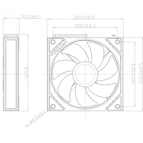 Кулер для корпуса/ Case Cooler Thermalright TL-M12QRW Reverse (124x120x25mm, 4-pin PWM, ARGB, 47.6CFM, 23.2dBA, 1500RPM, White) Thermalright