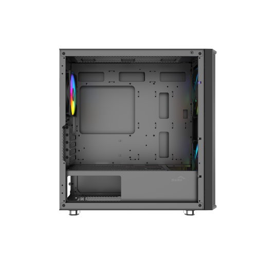 Корпус ПК без блока питания/ Case SAMA S30 Black, Midi-Tower, TG, 2x140mm + 1x120mm ARGB, 1xUSB 3.0 + 1xUSB 3.1 Type-C, mATX, mITX Black SAMA