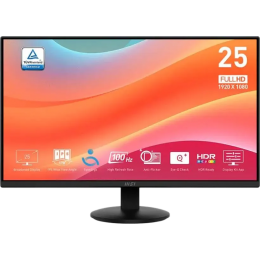 Монитор MSI PRO MP252L 24.5" 1920x1080, IPS, 100Hz, 4ms, 100M:1, 250cd, HDMI 1.4,DP 1.2, 1y, Black/ MSI PRO MP252L 24.5" 1920x1080, IPS, 100Hz, 4ms, 100M:1, 250cd, HDMI 1.4,DP 1.2, 1y, Black
