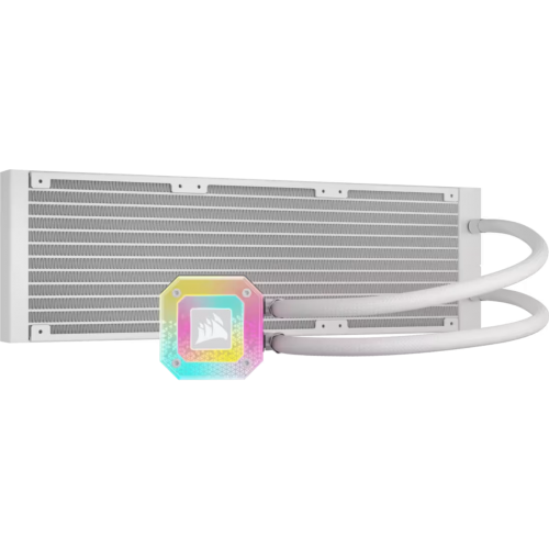 Система жидкостного охлаждения/ Water Cooling System Corsair iCUE H150i ELITE CAPELLIX XT (360mm, White, RGB/ Fans: 3x120mm, 65.57CFM, 37dBA, 2100RPM/Rad thickness 27mm/ S: 1851, 1700, 1200, 115X, AM5, AM4) Corsair