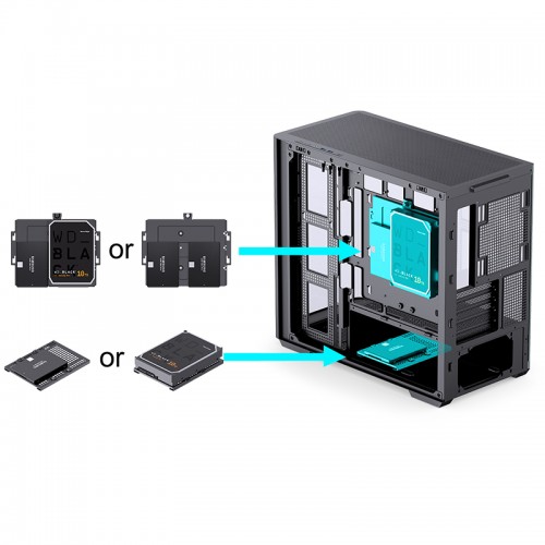 Корпус JONSBO D300 Mini-Tower без блока питания: стильный черный кейс для mATX и mITX с USB-A 3.2 и USB-C 3.2