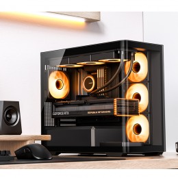 Корпус без блока питания/ Case JONSBO D300, Mini-Tower, TG, no fan, 2xUSB-A 3.2 + 1xUSB-C 3.2, mATX, mITX Black
