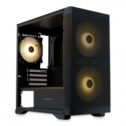 Корпус без блока питания/ Case HSPD M320, Mesh Mini-tower, Black, slide TG, 0.45 SPCC, 2x140mm ARGB (M11-140)+1x120mm ARGB (M11-120) mATX, mITX 160/340/184mm 2x2.5", 2x3.5", 4xPCI 2xUSB-A 3.0, 1xUSB-A 1.0 390x200x385mm