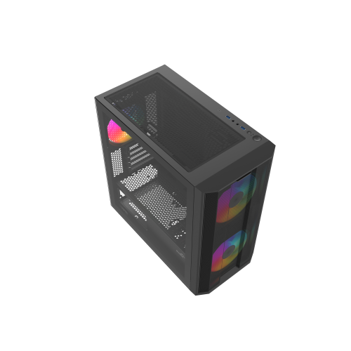 Корпус ПК без блока питания/ Case SAMA S30 Black, Midi-Tower, TG, 2x140mm + 1x120mm ARGB, 1xUSB 3.0 + 1xUSB 3.1 Type-C, mATX, mITX Black SAMA