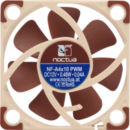 Кулер для корпуса/ Case Cooler Noctua NF-A4x10 PWM (40x40x10mm, 4-pin PWM, 5.2CFM, 19.6dBA, 5000RPM, Beige/Brown)