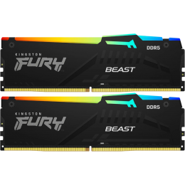 Память оперативная/ Kingston 64GB 6000MT/s DDR5 CL36 DIMM (Kit of 2) FURY Beast RGB