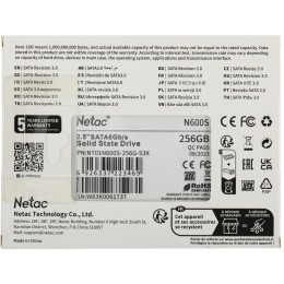 Накопитель SSD Netac SATA-III 256GB NT01N600S-256G-S3X N600S 2.5"