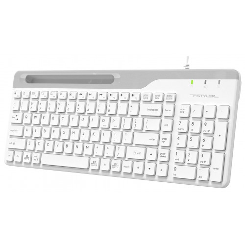Клавиатура A4Tech FK25 белый/серый USB slim – идеальный выбор для комфортной работы и игр с кабелем 1.5м