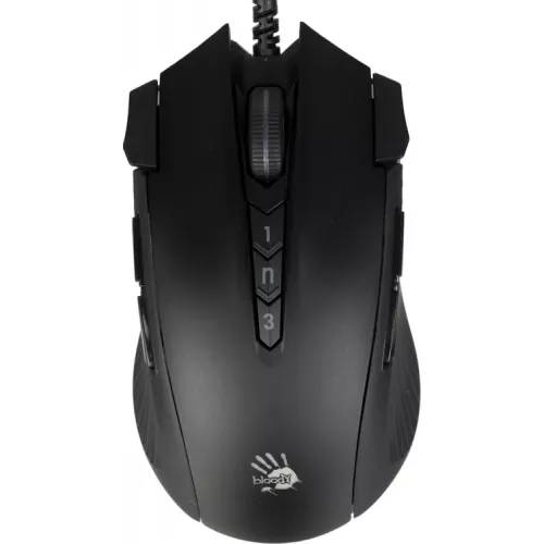 Купить игровую мышь A4Tech Bloody J90s черного цвета с оптическим сенсором 8000dpi и 12 кнопками - идеальный выбор для геймеров!