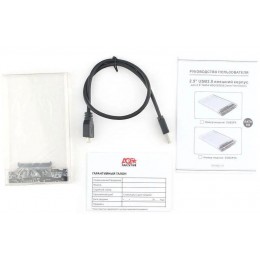Внешний корпус для HDD/SSD AgeStar 3UB2P4C SATA III USB3.0 пластик прозрачный 2.5" [3UB2P4C]