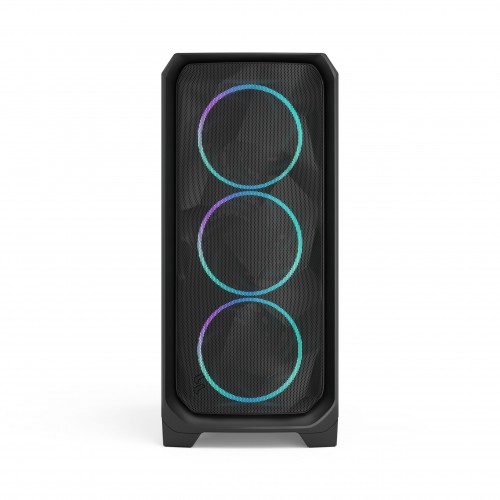 Корпус ПК без блока питания/ Case Fractal Design Meshify 3 RGB TG Light Tint, Midi-Tower, 3x140mm ARGB, 2xUSB-A 3.2 + 1xUSB 3.2 Type-C E-ATX, ATX, mATX, mITX, Black Fractal Design