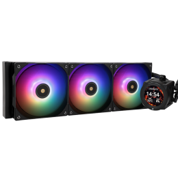 Система жидкостного охлаждения/ Water Cooling System Thermalright Core Vision 360 (360mm, LED, Black, ARGB/ Fans: 3x120mm, 72.37CFM, 27.7dBA, 2000RPM/ Pump height 66mm, Rad thickness 27mm/ S: 1700, 1200, 1851, 115X, 2011, 2066, AM5, AM4)