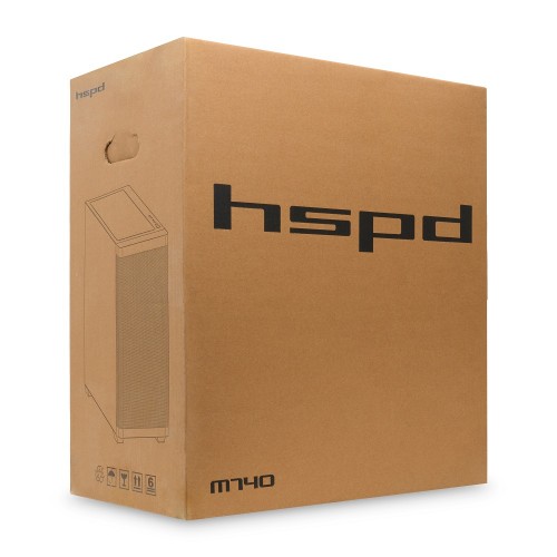 Корпус без блока питания/ Case HSPD M740, Mesh Mid Tower, White, TG, 0.6 SPCC, no fans, E-ATX, ATX, mATX, mITX, 170/400/200mm, 4x2.5", 2x3.5", 7xPCI, 1xUSB-A 3.0, 1xUSB-C 3.0, 460x218x450mm HSPD