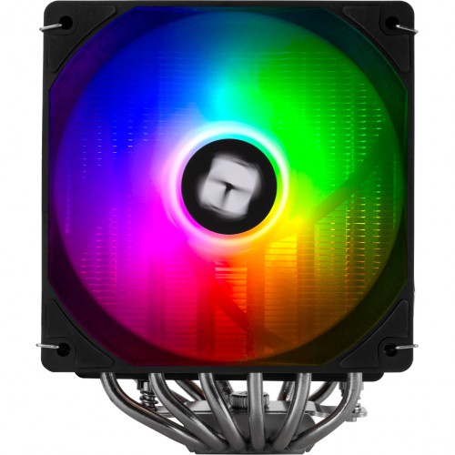 Кулер для процессора/ CPU Cooler Thermalright Peerless Assassin 120 Digital Black ARGB (4-pin PWM, LED temp., 162mm, Ni/Cu, 6x6mm, ARGB, 2x120mm, 88.89CFM, 25.6dBA, 1850RPM, S: 1851, 1700, 1200, 115X, AM5, AM4, black) Thermalright