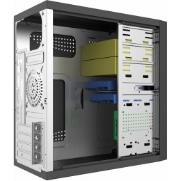 Корпус с блоком питания 450Вт./ Case Forza mATX, 450W, 2xUSB3.0, Black, w/o FAN, 12 cm fan PSU, power cord
