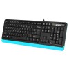 Клавиатура A4Tech FKS10 черный/синий с подставкой для запястий и кабелем 1.5м - идеальный выбор для комфортной работы!