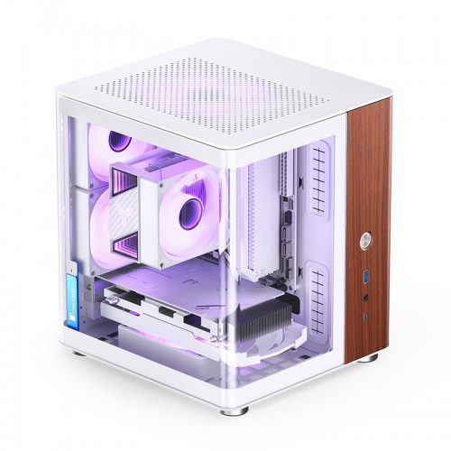 Корпус без блока питания/ Case JONSBO TK-0 White, Desktop SFF, TG, no fan, 1xUSB-A 3.2 + 1xUSB-C 3.2, SFX PSU Support, mITX White JONSBO