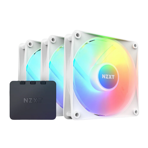 Кулер для корпуса ПК/ Case Cooler NZXT F120 RGB Core Triple Pack (120x120x25mm, 4-pin PWM, RGB, 78.86CFM, 33.88dBA, 1800RPM, White, 3pcs) NZXT
